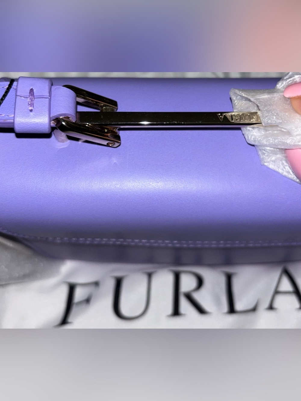 Furla BNWT Elisir Mini Crossbody Lilac Leather with Dust Bag - Picture 8 of 13